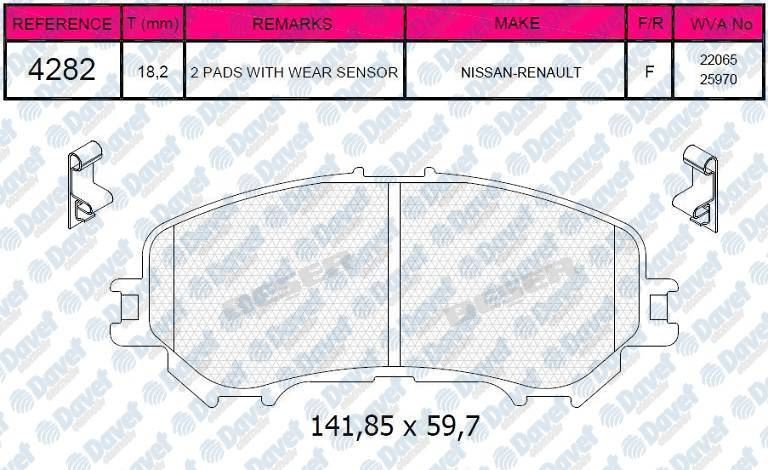 BESER 4282 Fren Balatasi On Qashqai 2013 -> Kadjar 15->